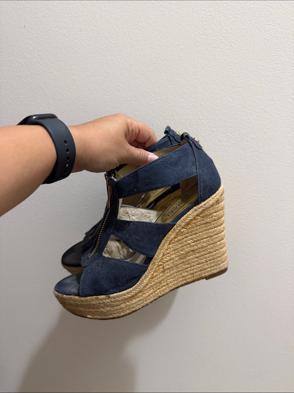 Michael Kors Navy Wedge Espadrille Sandals - Women